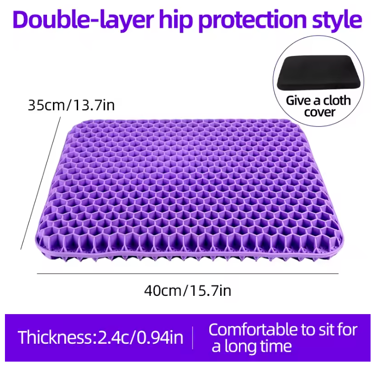 Hexcore Silicone Seat Cushion – Anti-Slip, Washable Cover