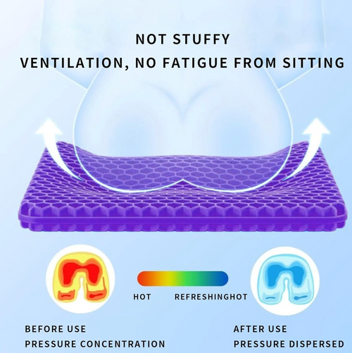 Hexcore Silicone Seat Cushion – Anti-Slip, Washable Cover
