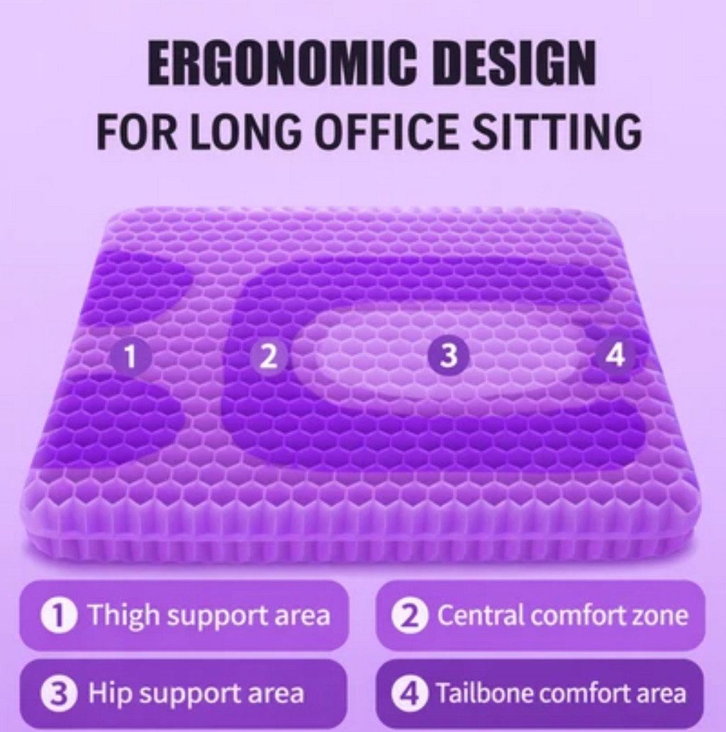Hexcore Silicone Seat Cushion – Anti-Slip, Washable Cover